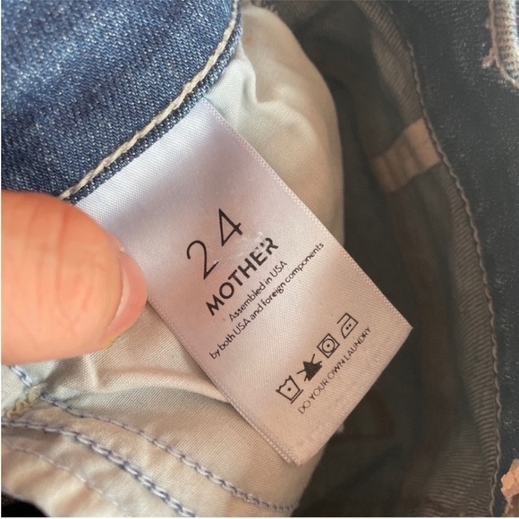 MOTHER- Hustler Ankle Fray Distressed Jeans in Song of The Cowboys Size 24 - Picture 10 of 12